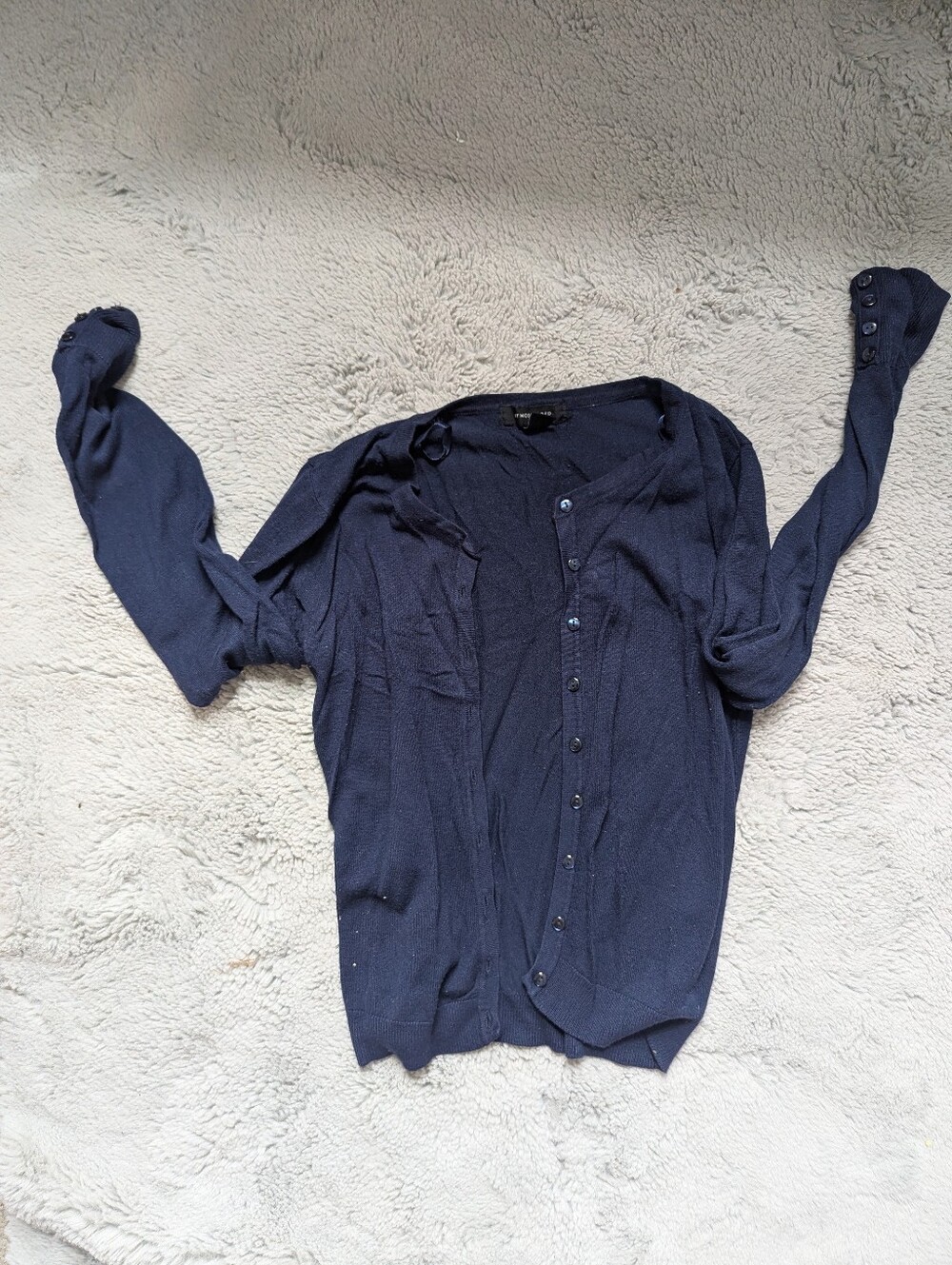 Atmosphere Navy Blue Button Front Cardigan Sweater Womens | Medium